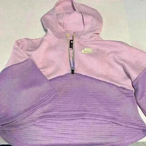 Nike Sample cropped waffle hooded sweatshirt with bell sleeves Size M